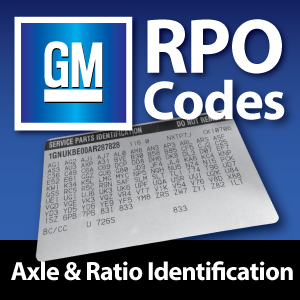 GM RPO Codes - Axle and Gear Info