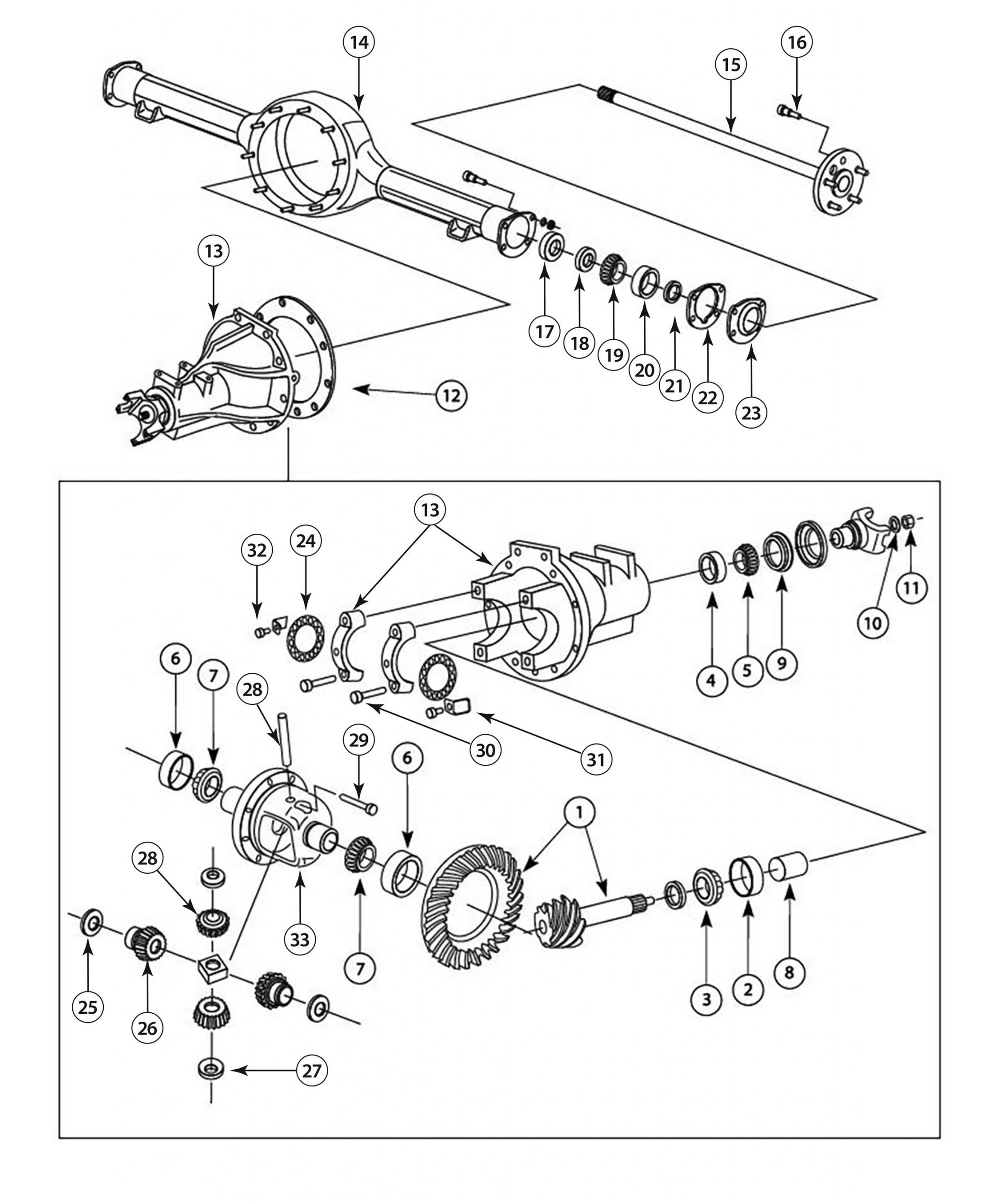 Chrysler 8.75 Rer Differential - Parts Diagram