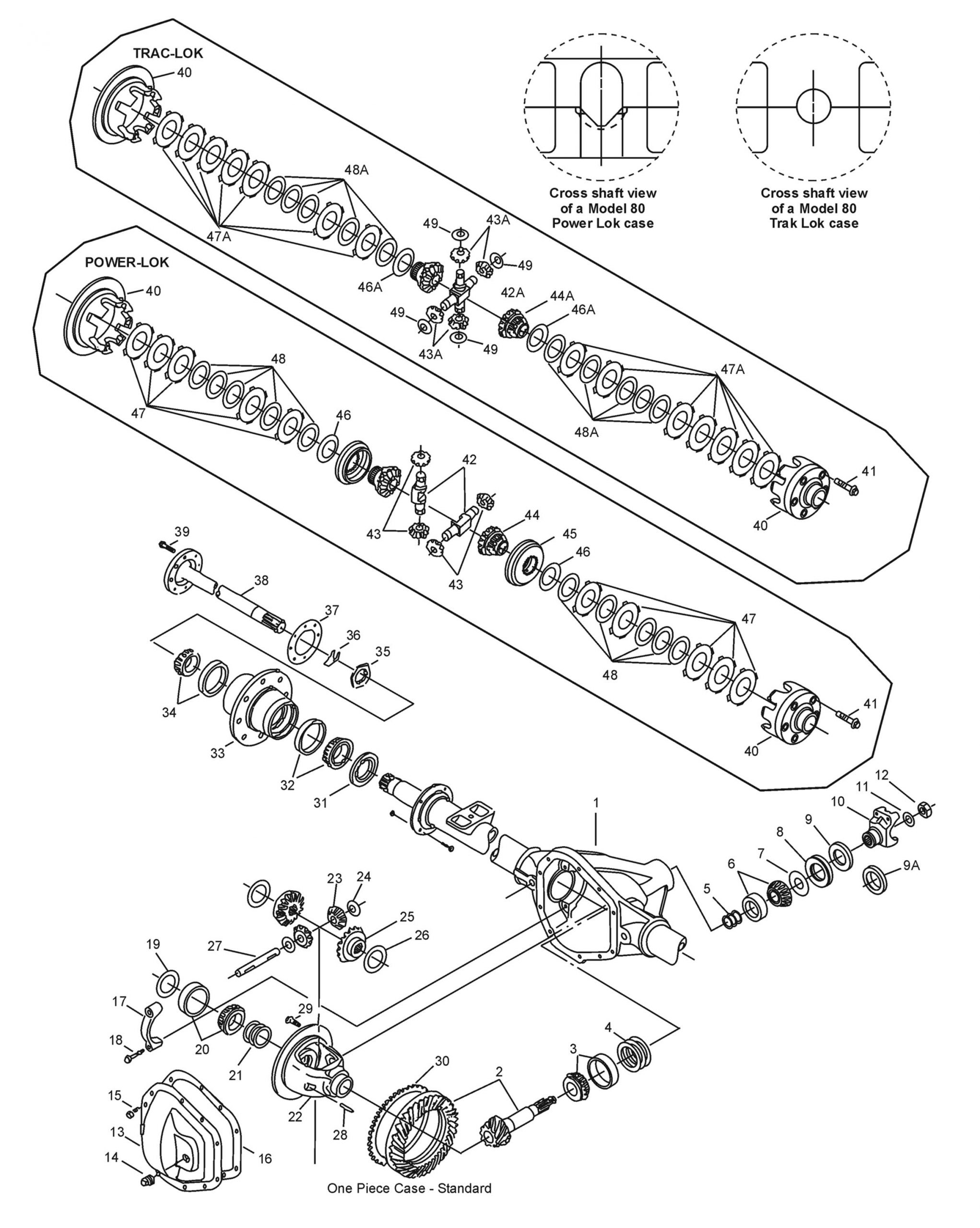 Dana 80 Axle Assembly - Exploded View and Parts Diagram