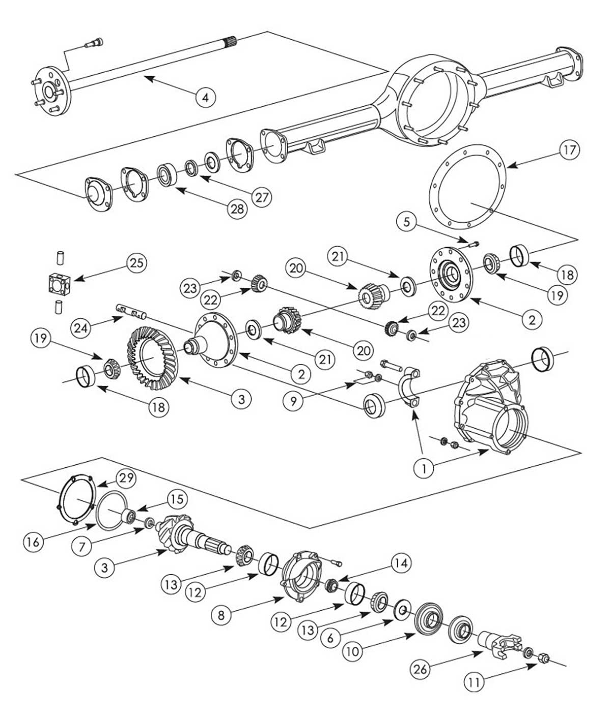 Ford 9 Inch Axle - Parts Diagram