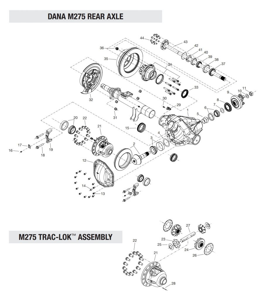 Dana M275 10.8" Rear Axle Parts Catalog West Coast Differentials