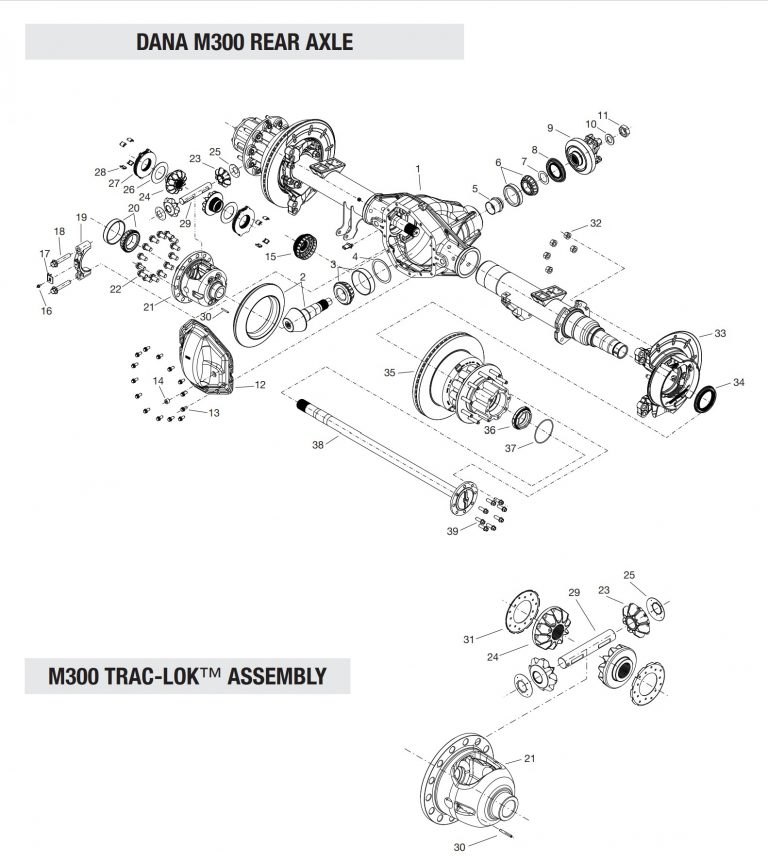Dana M300 / 11.8" Rear Axle Differential Parts Catalog West Coast